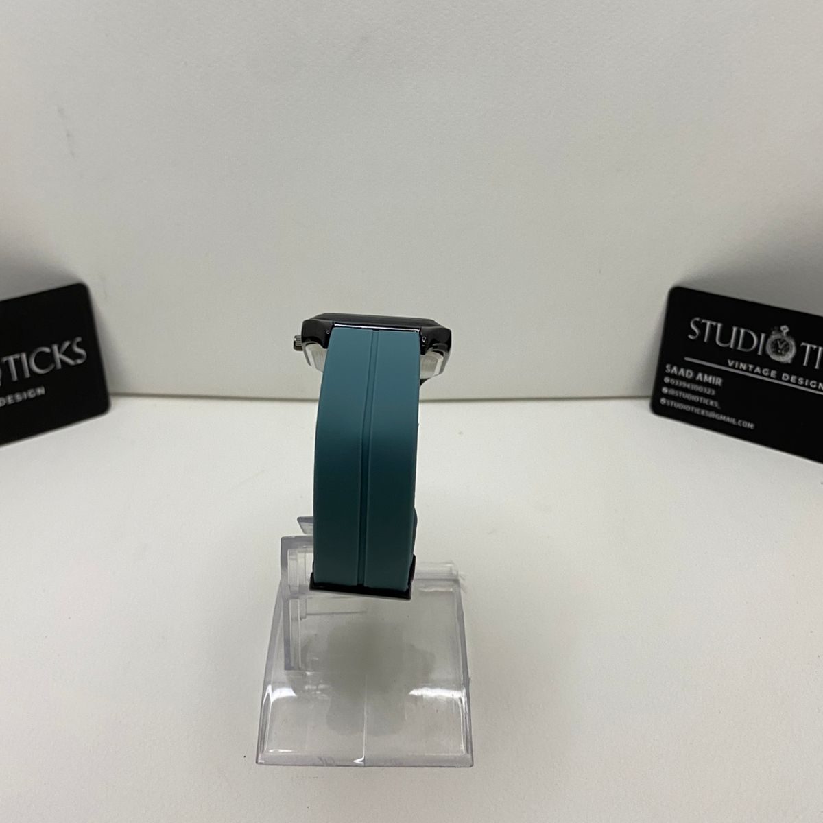 Mitina Teal Strap Square Watch - Image 3