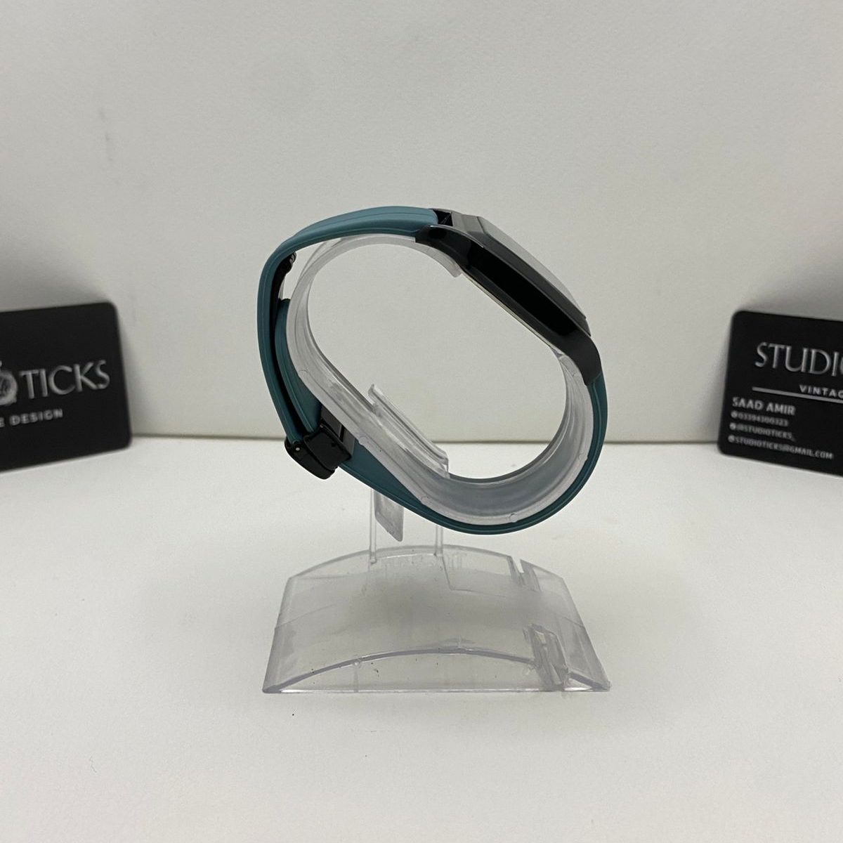 Mitina Teal Strap Square Watch - Image 2